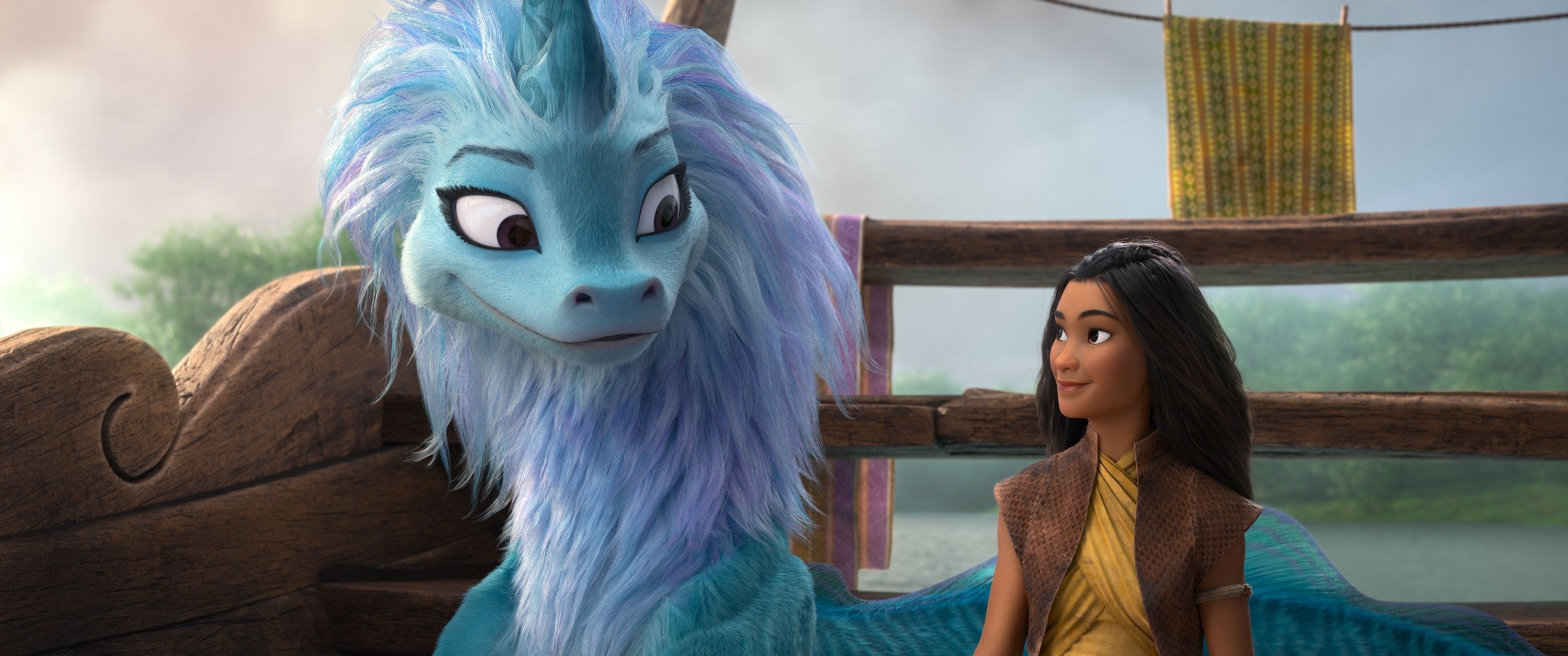 Sisu and Raya smiling at each other