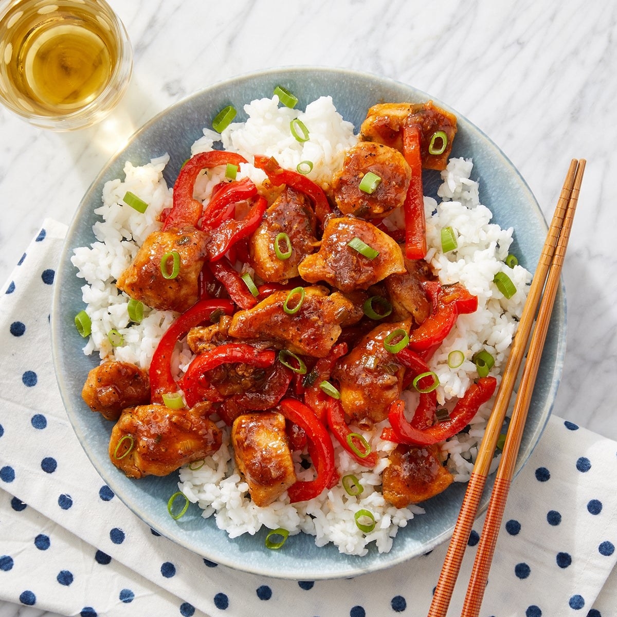 Sweet and spicy chicken dish.