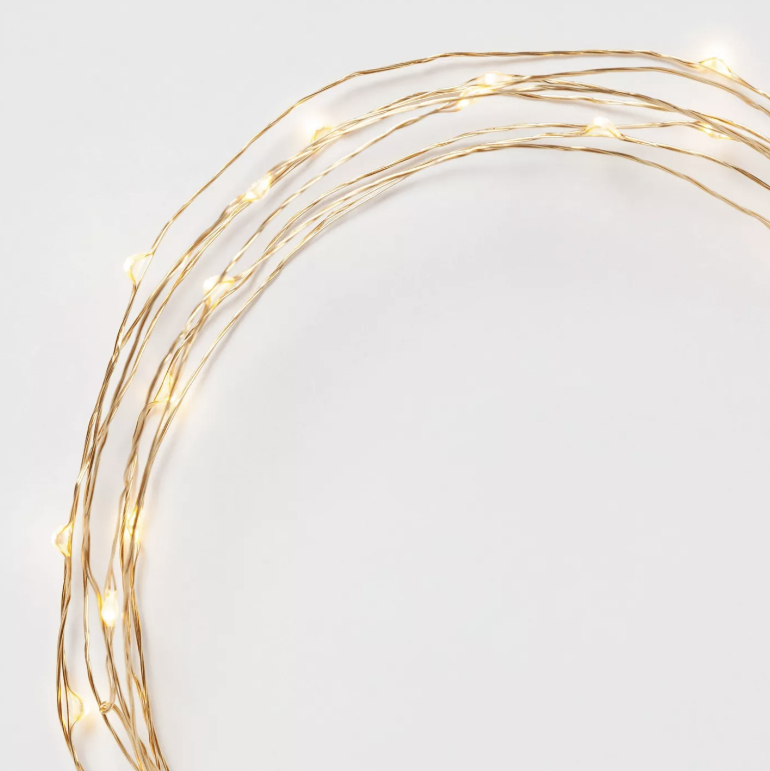the string of gold fairy lights