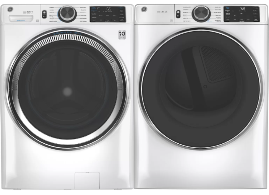 The white washer and dryer