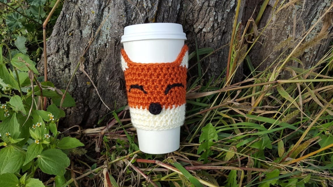 fox face shaped cup sleeve