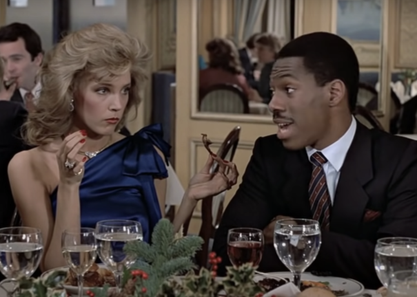 Eddie Murphy at a fancy restaurant