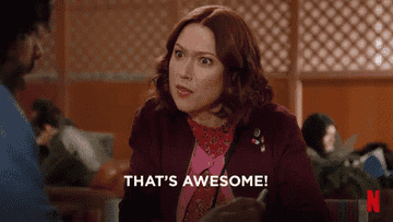 The character Kimmy Schmidt saying &quot;That&#x27;s awesome!&#x27;
