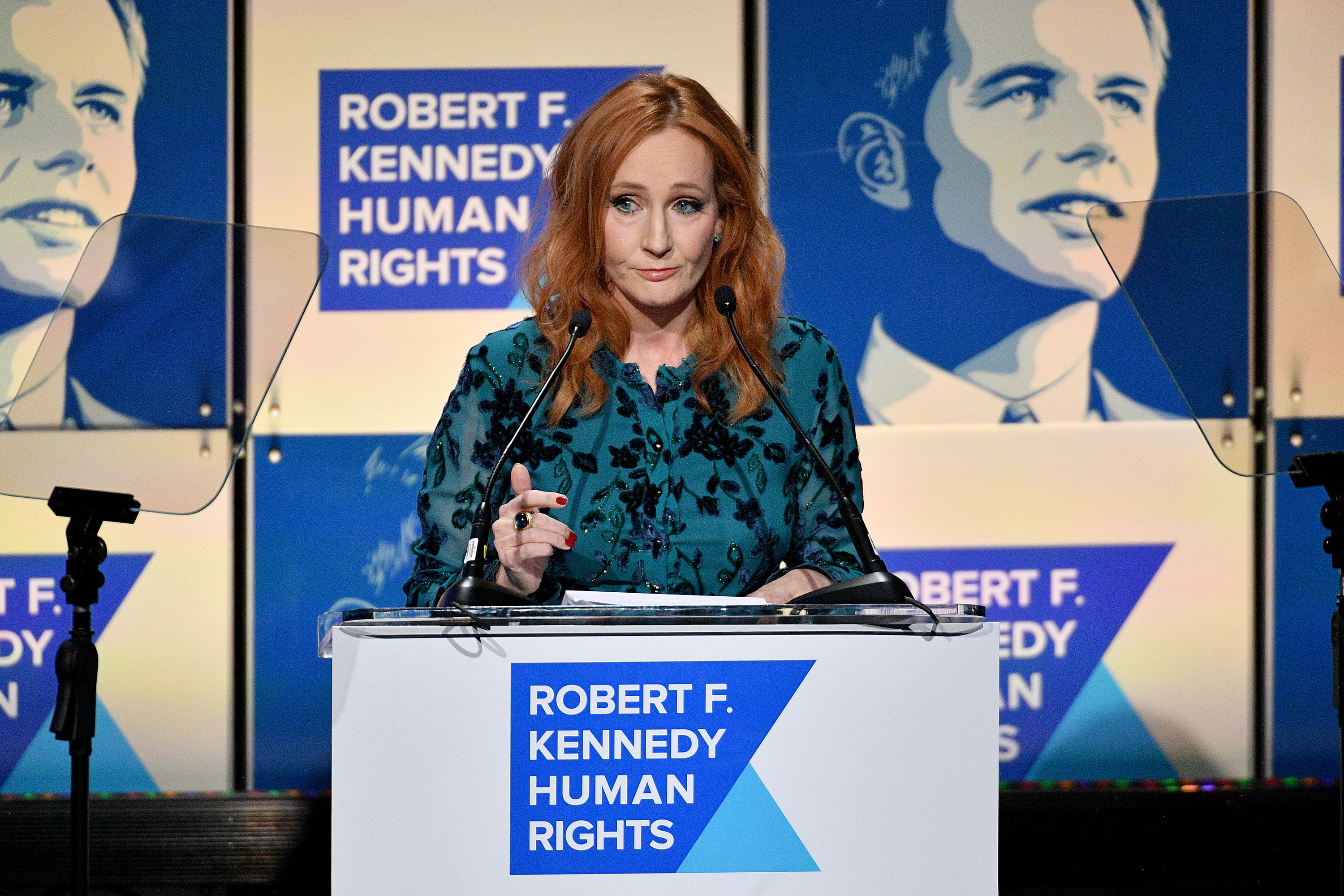 Photo of J.K. Rowling at the Robert F. Kennedy Human Rights conference