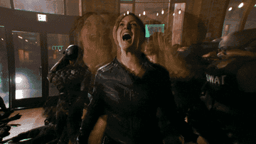 GIF of trinity screaming and many versions of her screaming alongside