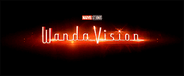 wandavision show logo which is just the word &quot;wandavision&quot; in neon lights