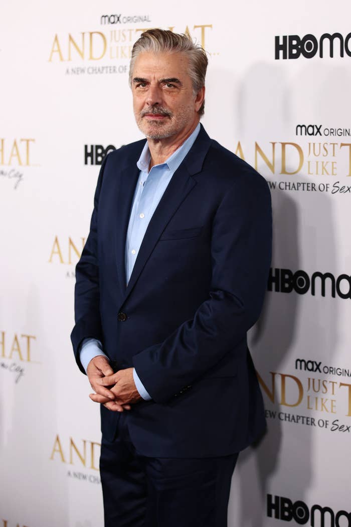 Chris Noth poses on the red carpet at the premiere And Just Like That