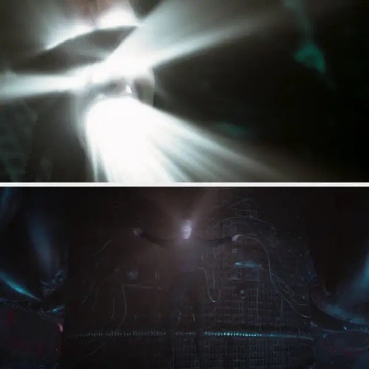 Neo dies by exploding into rays of light energy