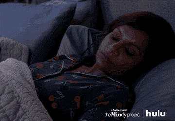 Mindy waking up from a nightmare