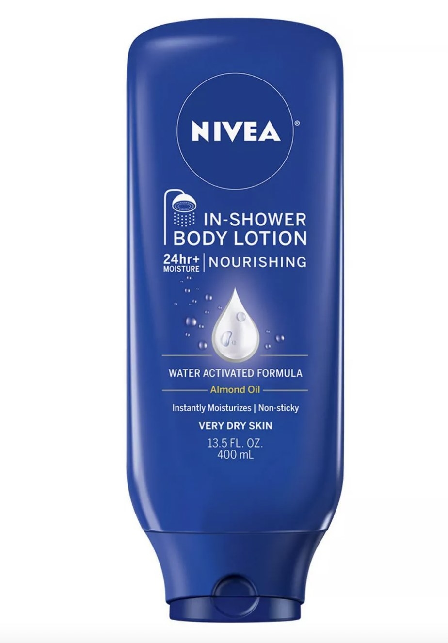 A bottle of in-shower lotion