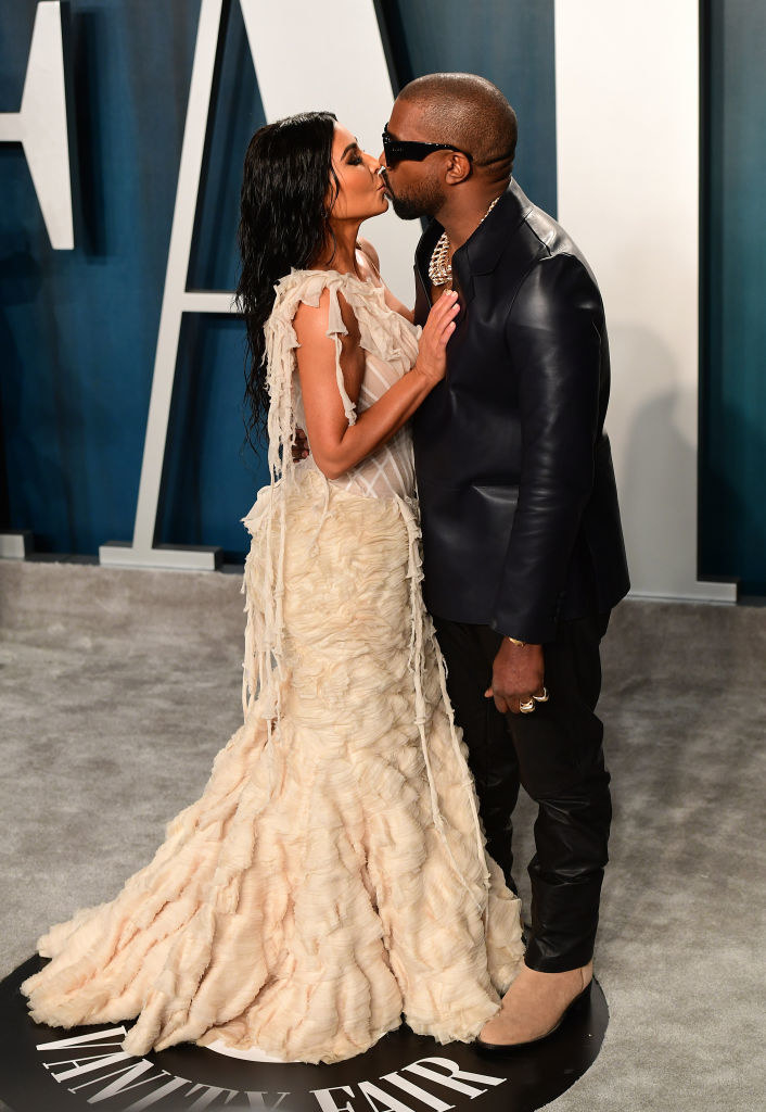 Kim and Kanye kissing