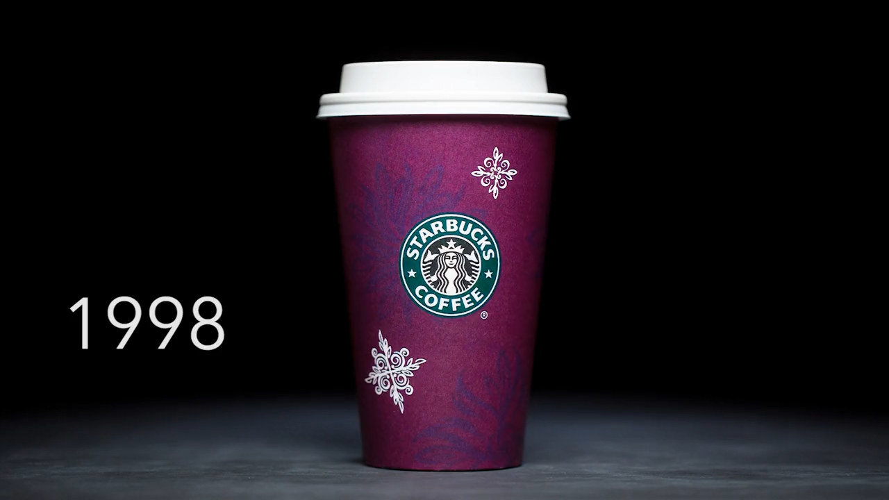 Photo of the 1998 Starbucks holiday cup