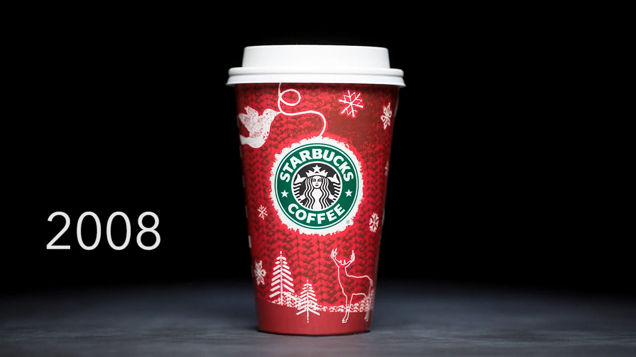 Photo of the 2008 Starbucks holiday cup