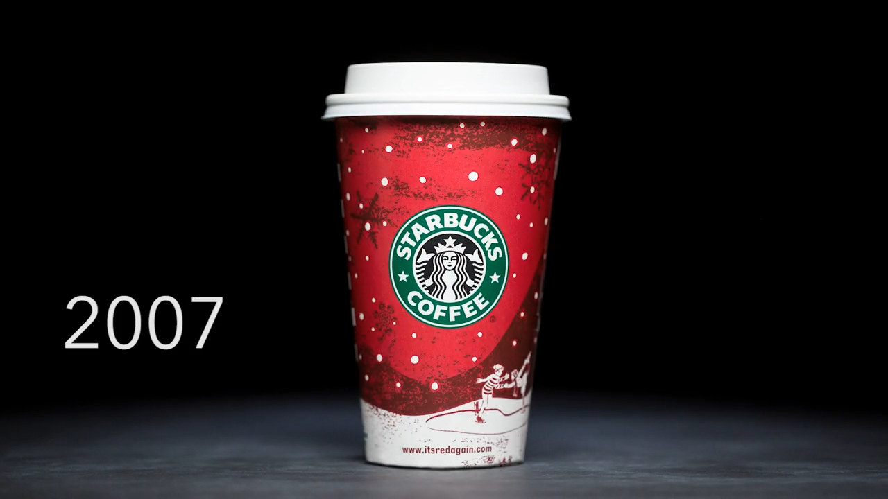 Photo of the 2007 Starbucks holiday cup