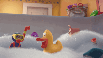 GIF of dancing bath toys from &quot;Toy Story Toons&quot;