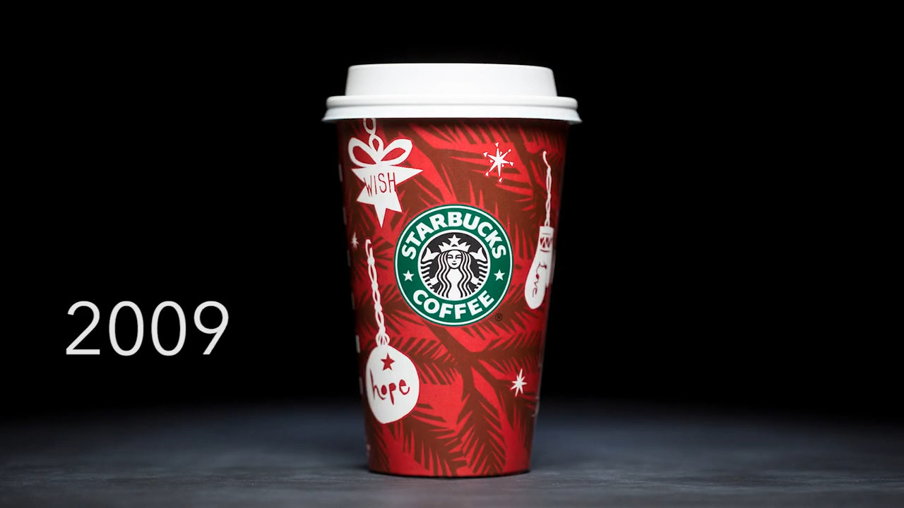 Photo of the 2009 Starbucks holiday cup
