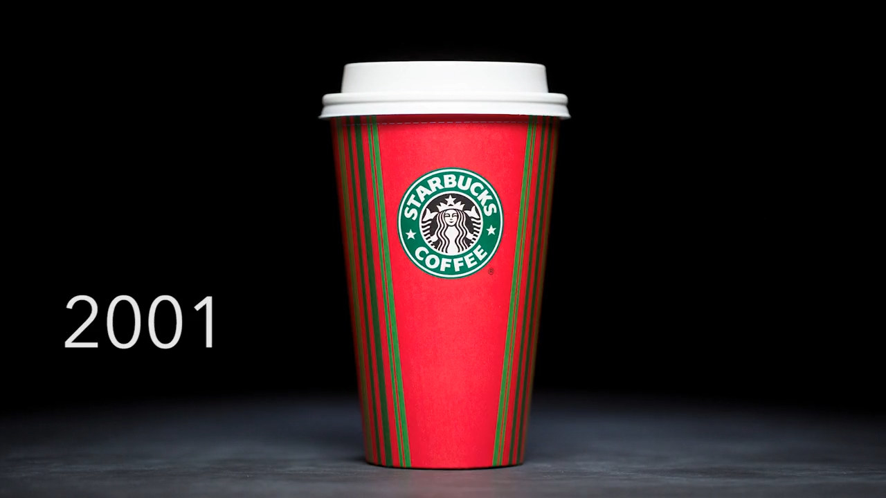 Photo of the 2001 Starbucks holiday cup