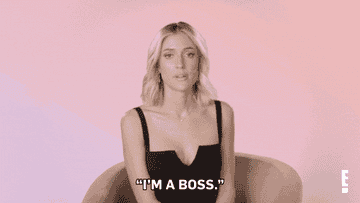 Kristin Cavalleri saying &quot;I&#x27;m a boss&quot;