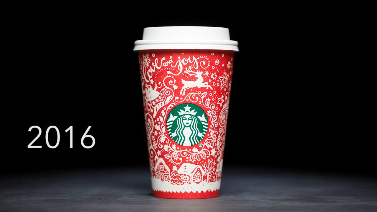 Photo of the 2016 Starbucks holiday cup