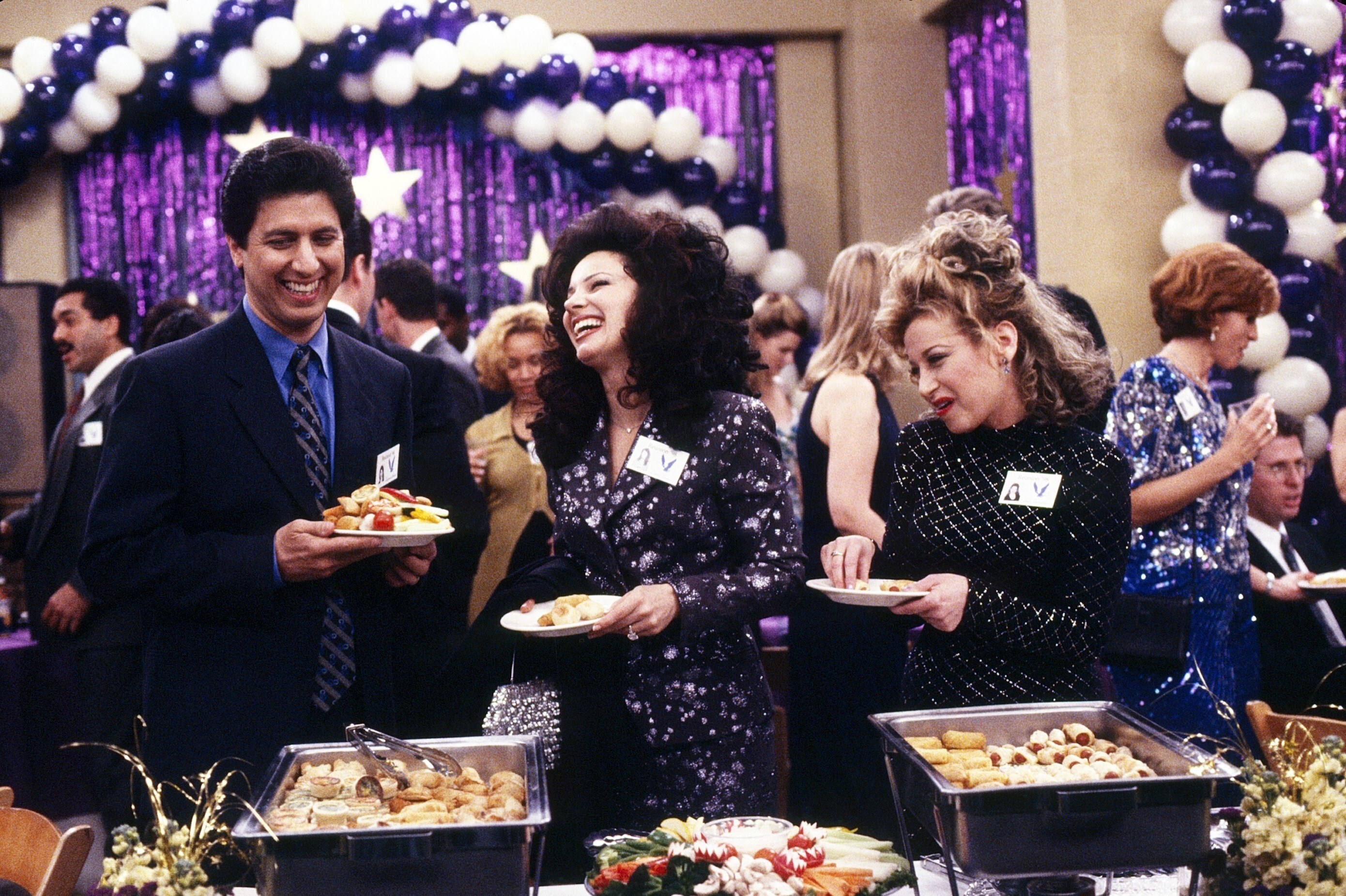 Ray Romano, Fran Drescher, and Rachel Chagall in &quot;The Nanny&quot;