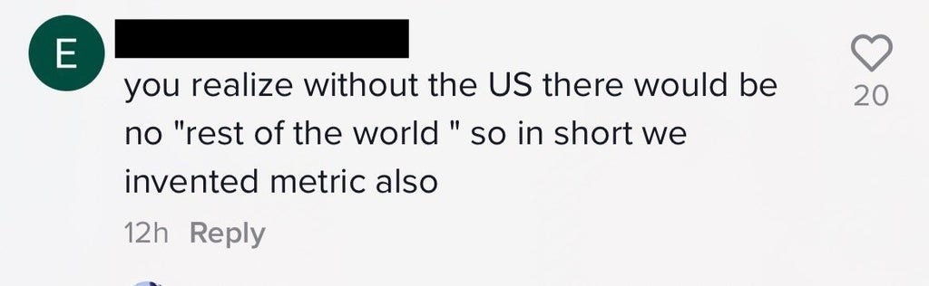 person who says there would be no rest of the world without the USA