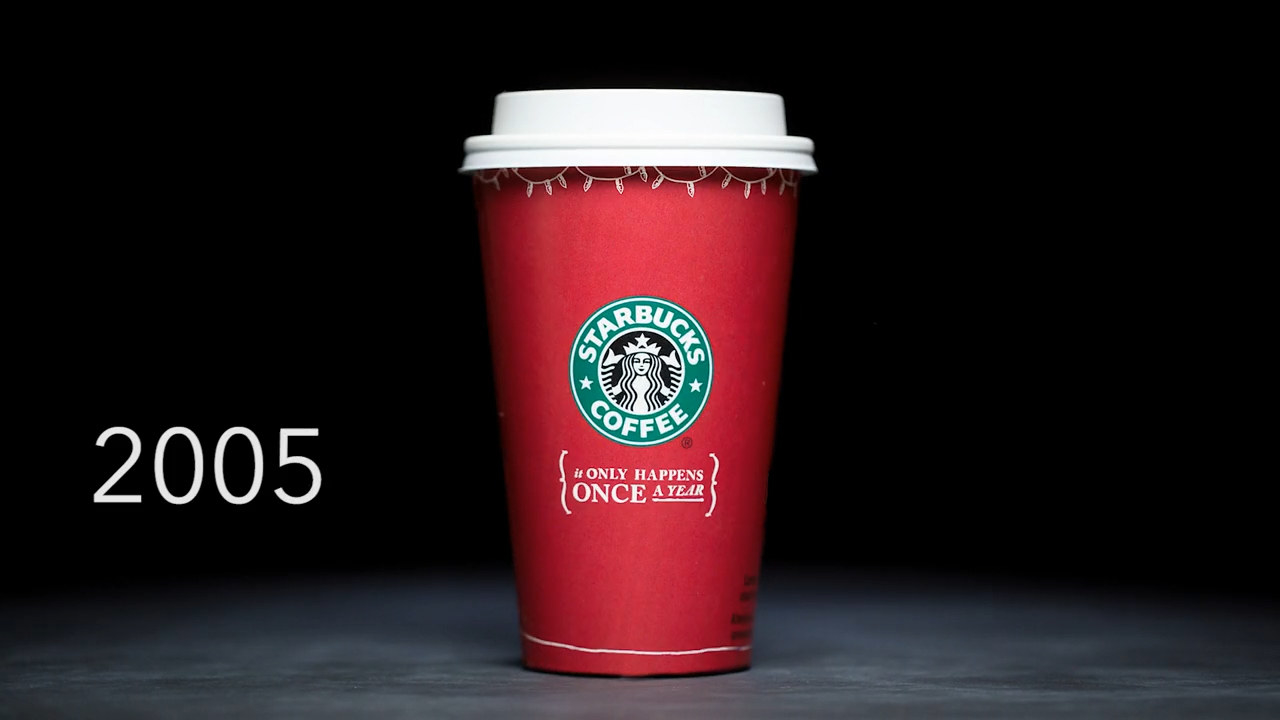Photo of the 2005 Starbucks red cup