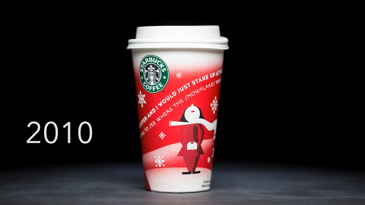 Photo of the 2010 Starbucks holiday cup