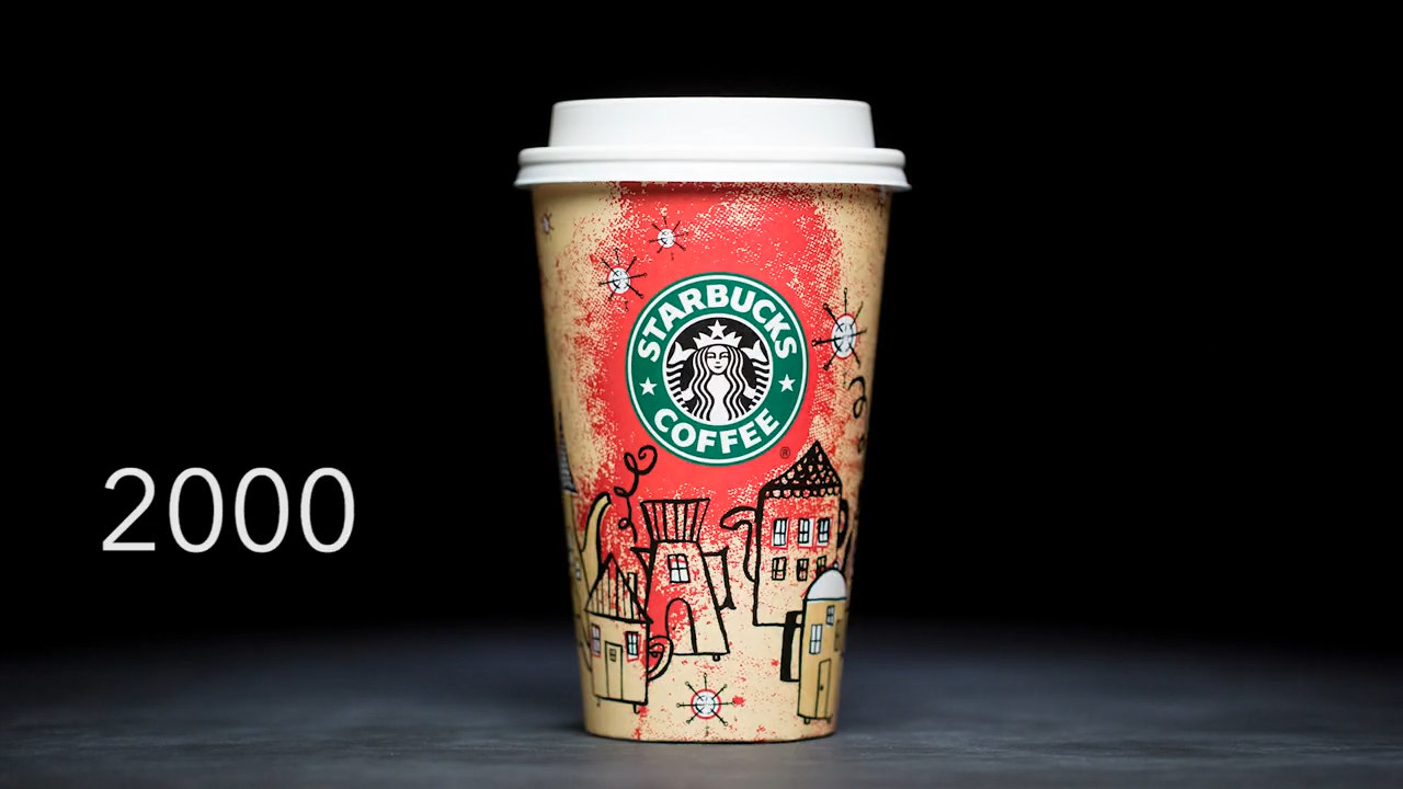Photo of the 2000 Starbucks holiday cup