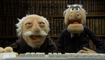 Statler and Waldorf laugh while surfing the web