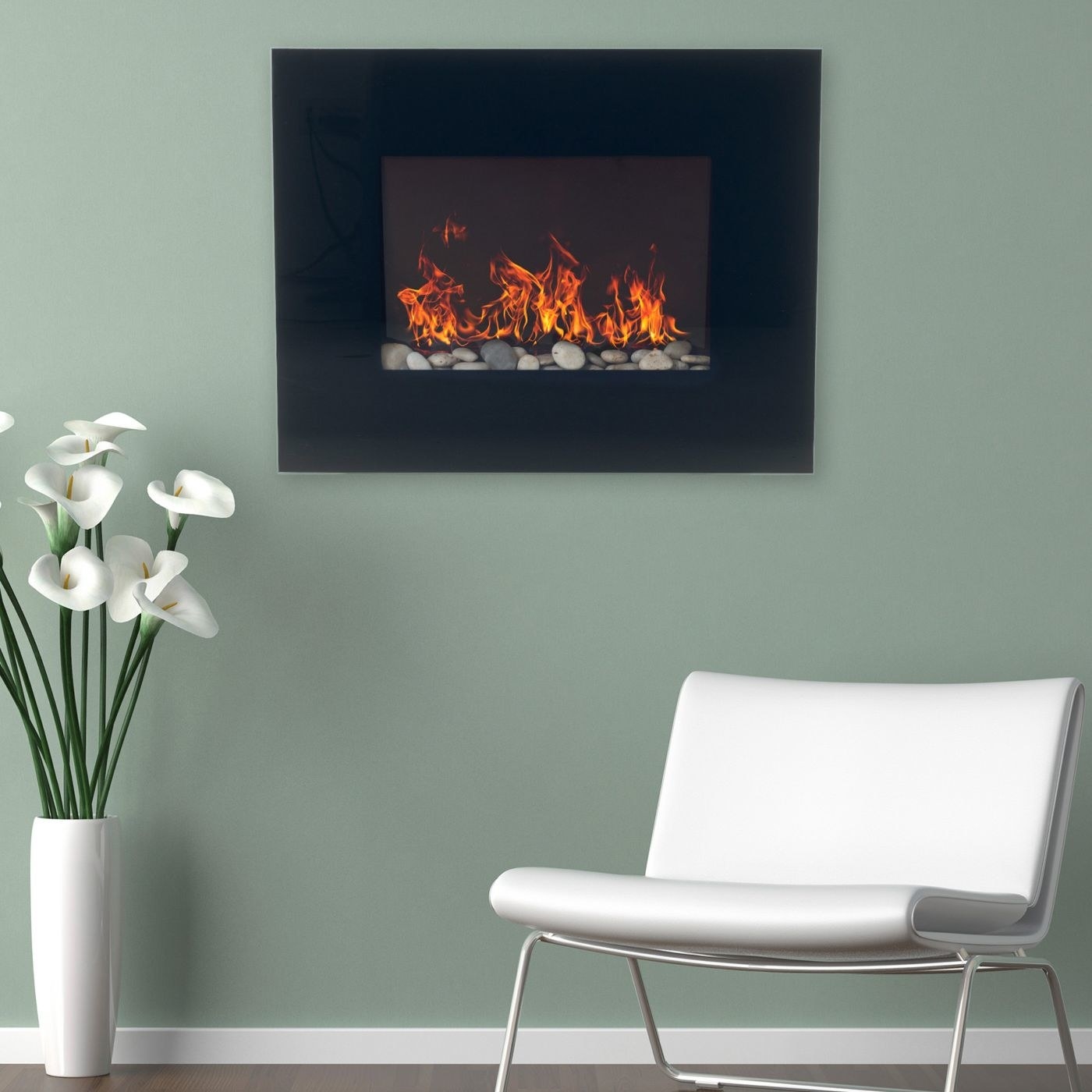 Compact electric fireplace