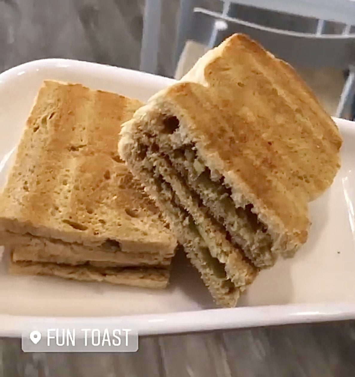 Kaya toast on tray