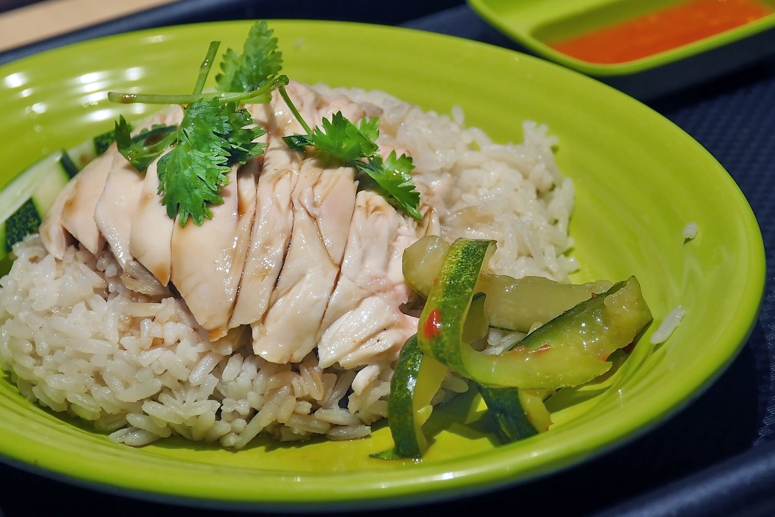 Plate of chicken rice