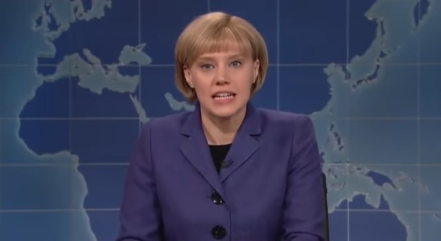 Kate McKinnon as Angela Merkel on Weekend Update in &quot;Saturday Night Live&quot;