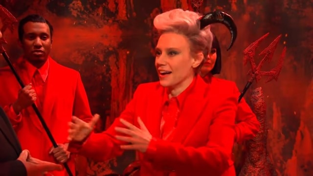 Kate McKinnon as the Devil in Hell with her minions on &quot;Saturday Night Live&quot;