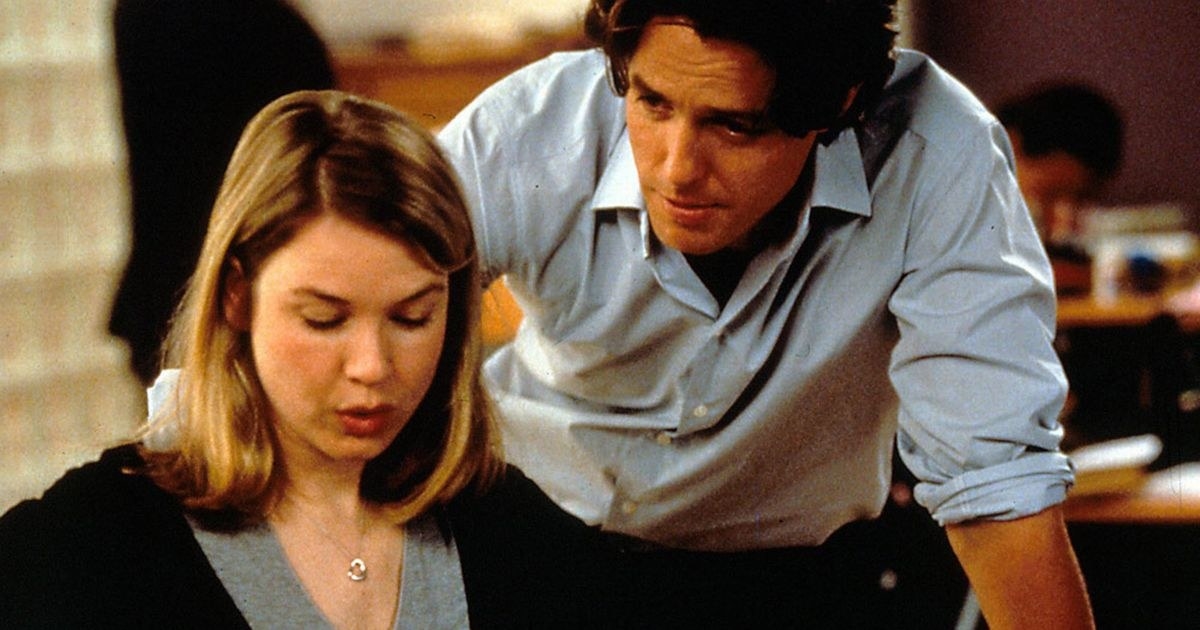 Still from Bridget Jones of Bridget and Daniel Cleaver