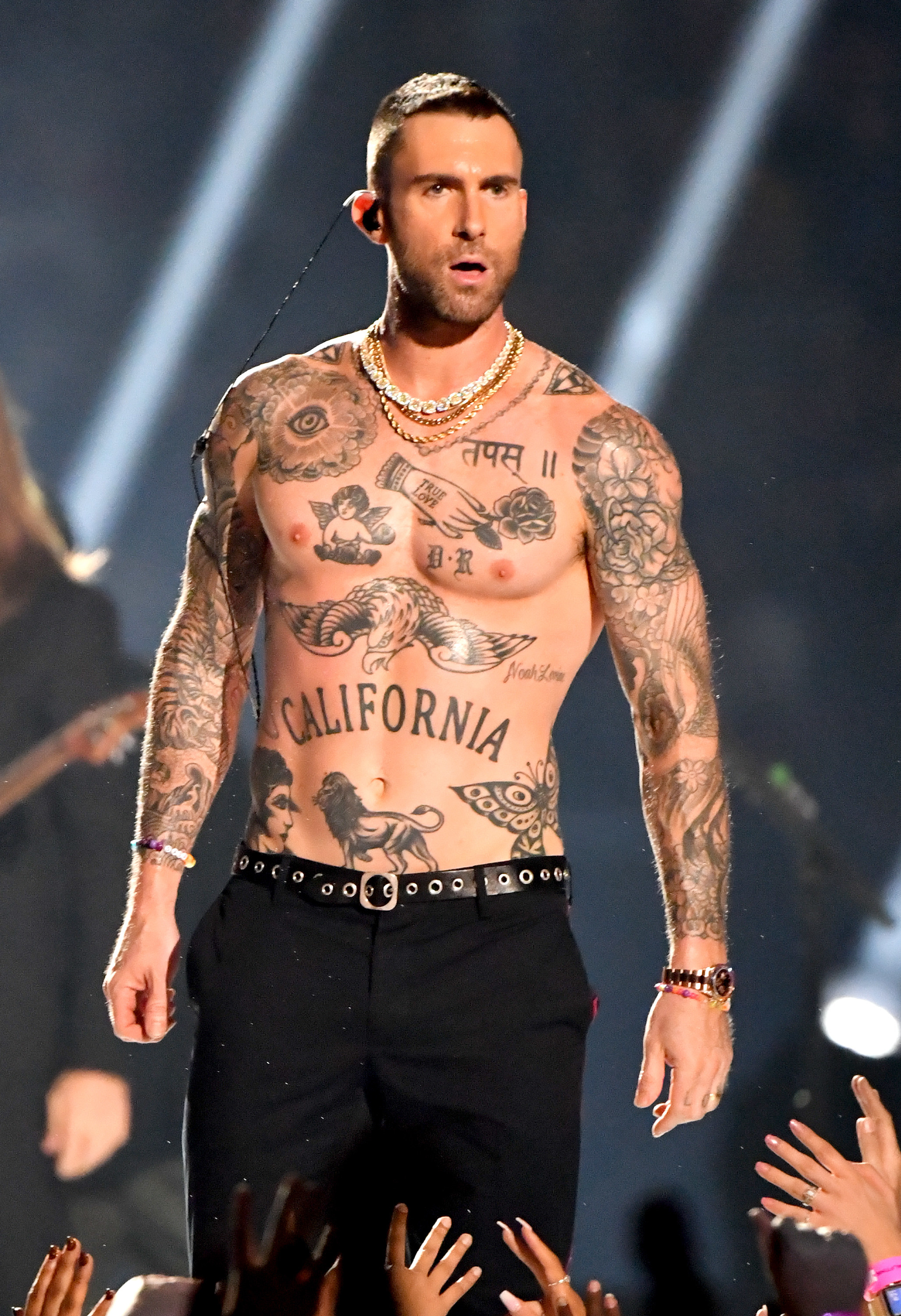 Just Jared on Instagram Adam Levine put his tattoos on display while  going shirtless after a workout with his trainer on Monday Lots more pics  on our