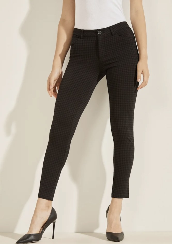 A pair of houndstooth ponte pants