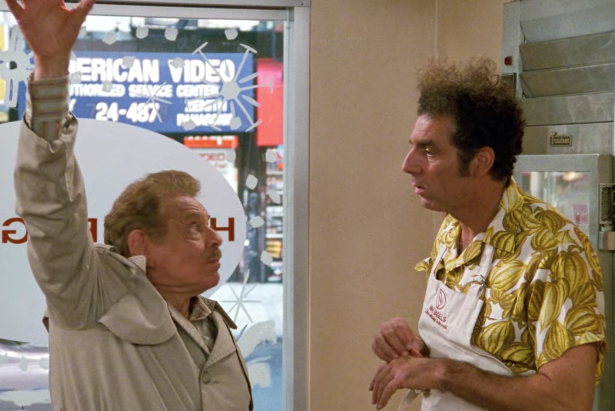 Jerry Stiller as Frank Costanza and Michael Richards as Cosmo Kramer in &quot;Seinfeld&quot;