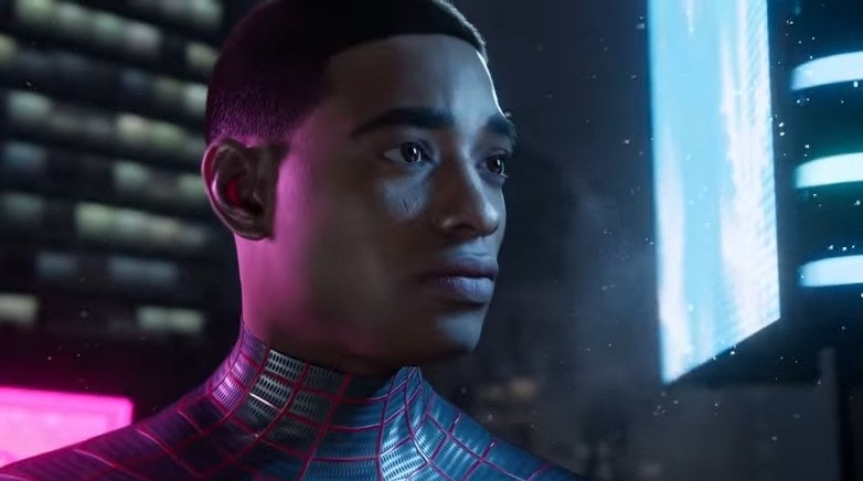 A close-up of Miles Morales without his mask in "Spider-Man: Miles Morales"
