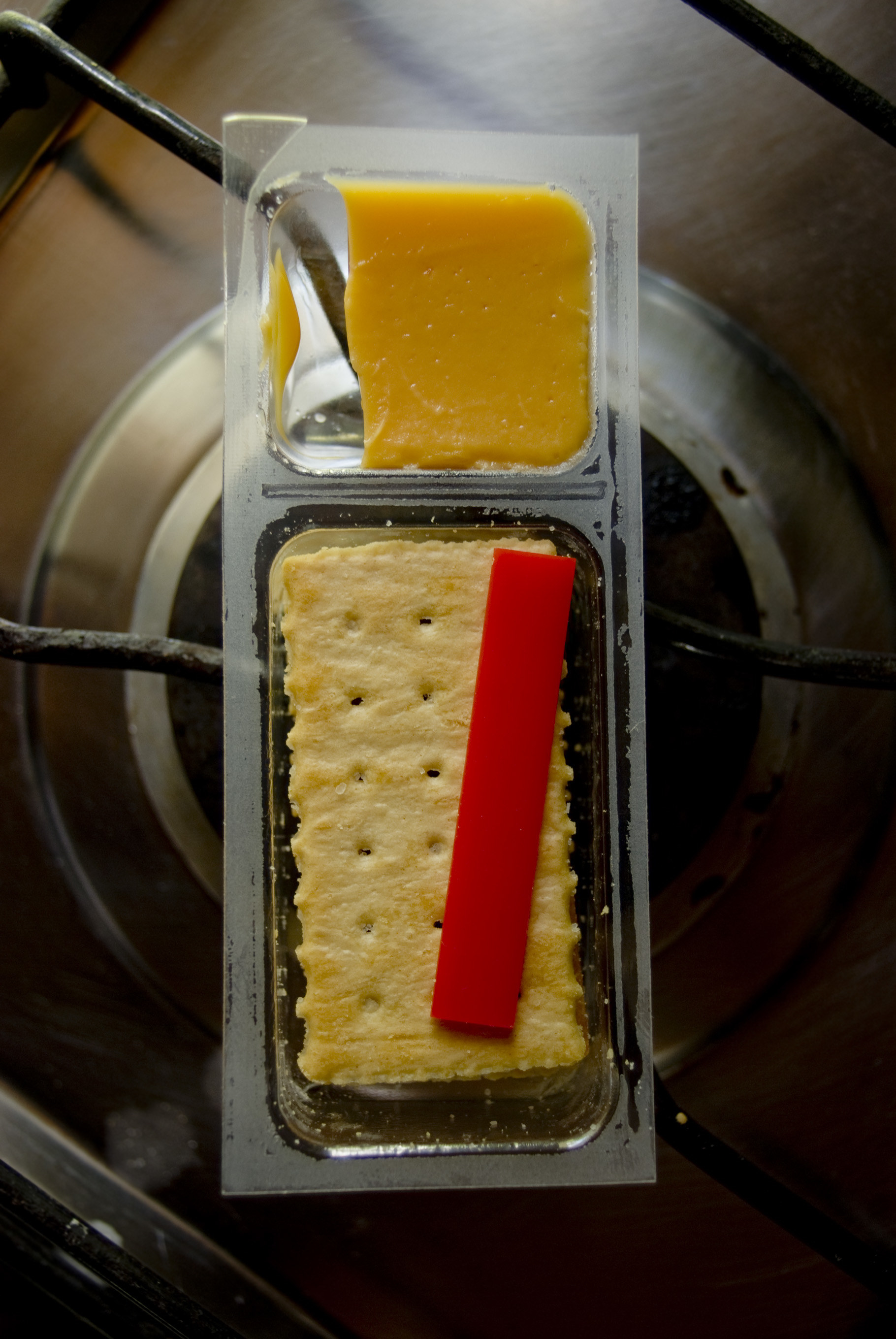Prepackaged cheese and cracker snack