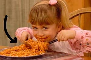 michelle tanner eating spaghetti