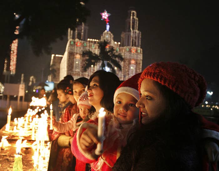 a candle lighting ceremony in New Delhi