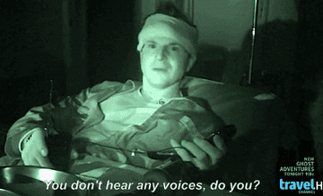 Zak Bagans in nightvision saying &quot;you don&#x27;t hear any voices, do you?&quot;