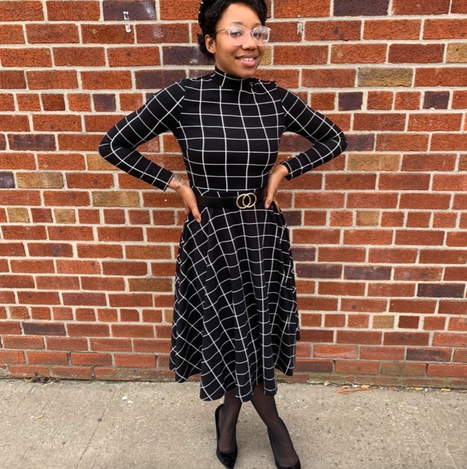 checked winter dress