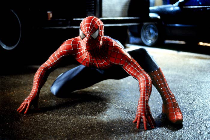 Spider-Man in the skintight suit