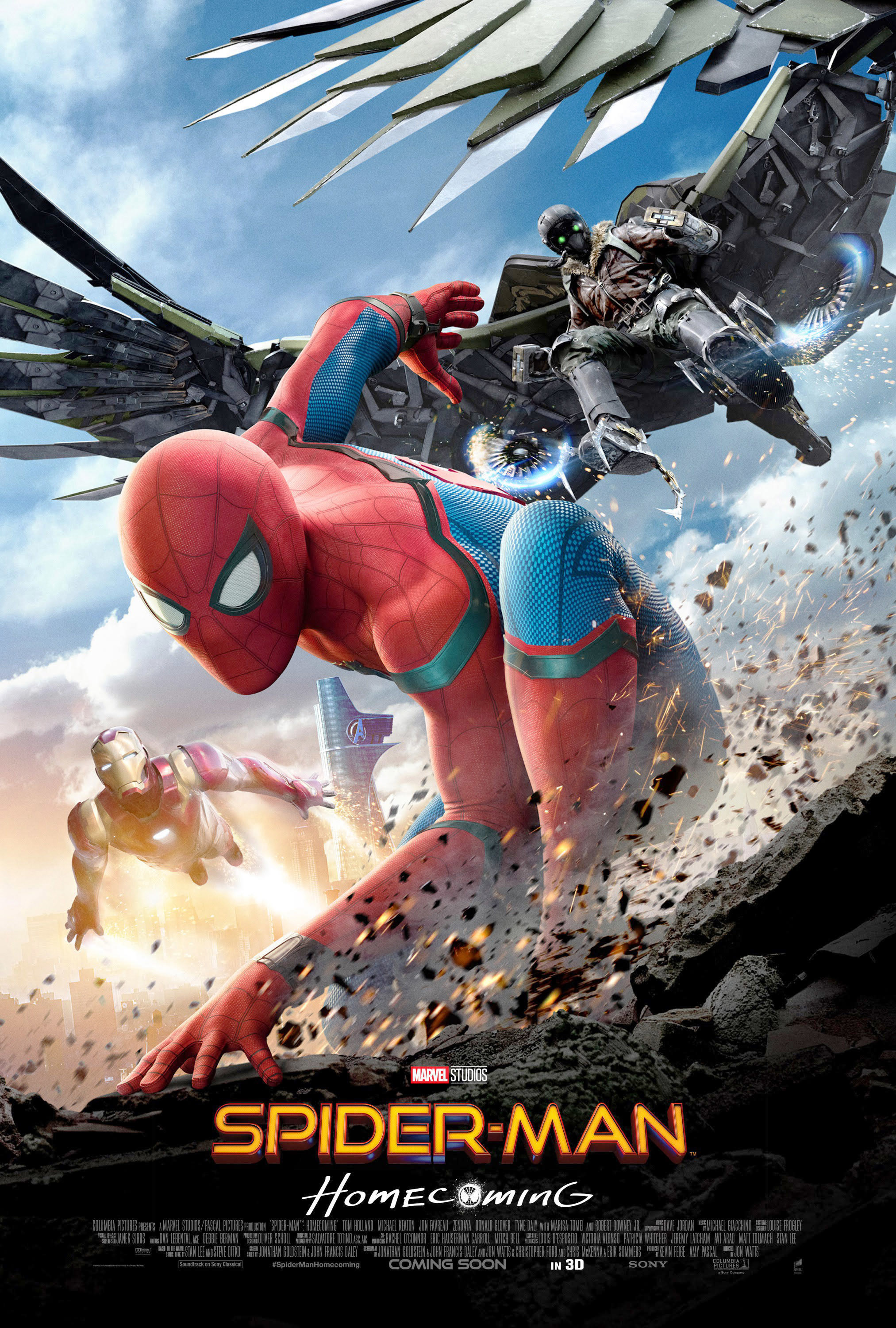 The poster, with Spider-Man, Iron Man, and the Vulture