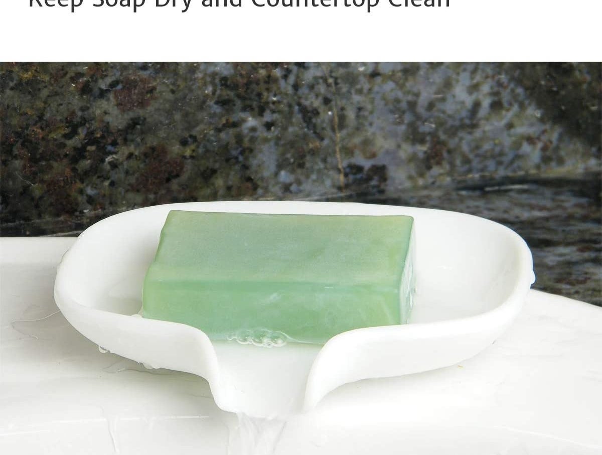 tilted soap dish for draining water
