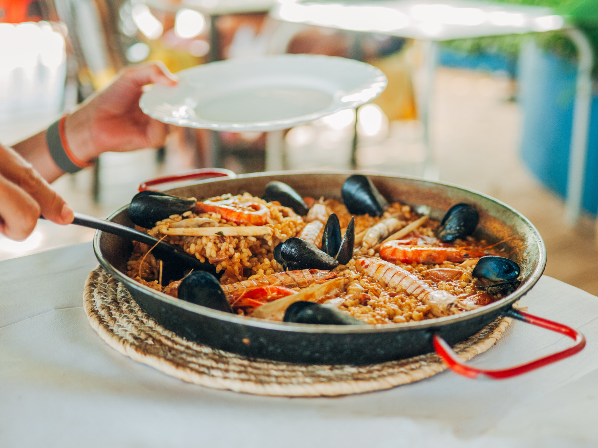 A big seafood paella
