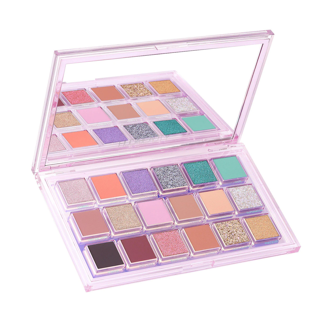 the eyeshadow palette with purples, greens, and taupes