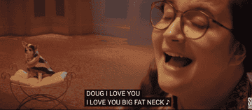 Aidy Bryant on SNL singing &quot;Doug I love you, I love your big fat neck&quot; to a chihuahua